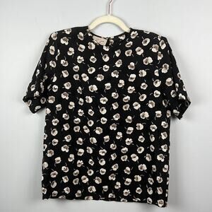 Vintage floral short sleeve blouse Kathie Lee